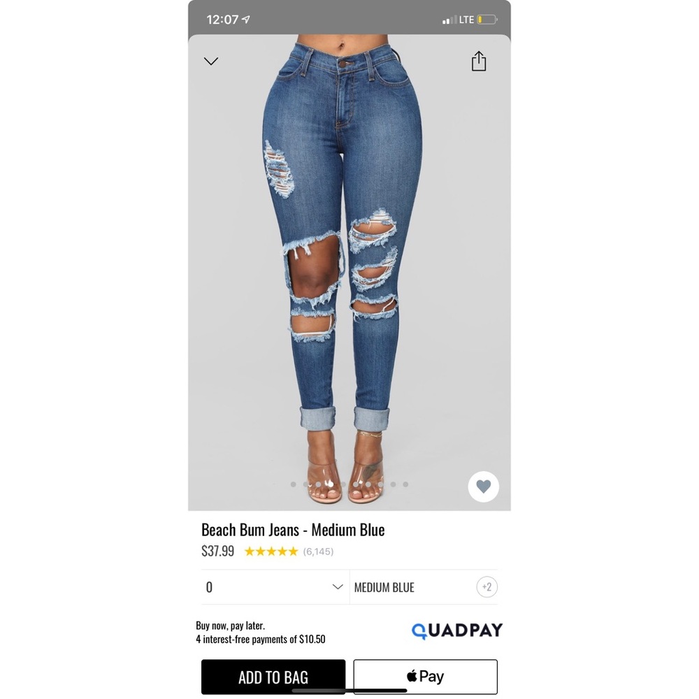 Fashion Nova Beach Bum Jeans